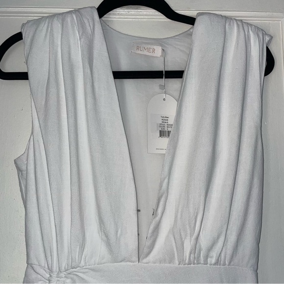 NWT Rumer (Anthropologie) White Linen Maxi Dress Small $299 - Picture 9 of 15